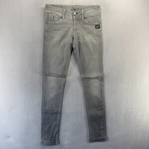 G Star Jeans Women's 28x34 Fits 30x34 Gray Fender Skinny Faded Denim Cotton